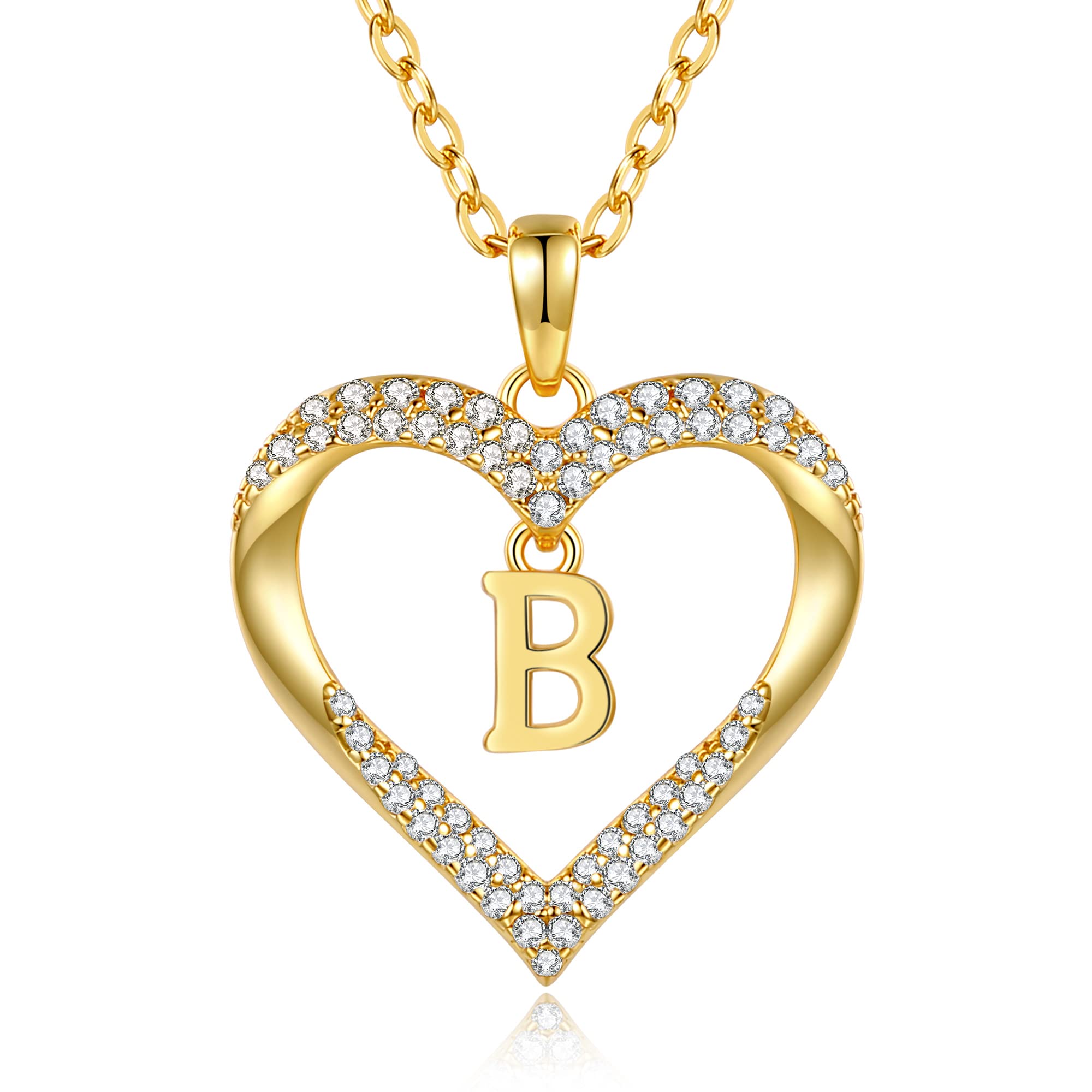 Collana Con Ciondolo Cuore Placcato Argento E Zirconio Blu Simulato