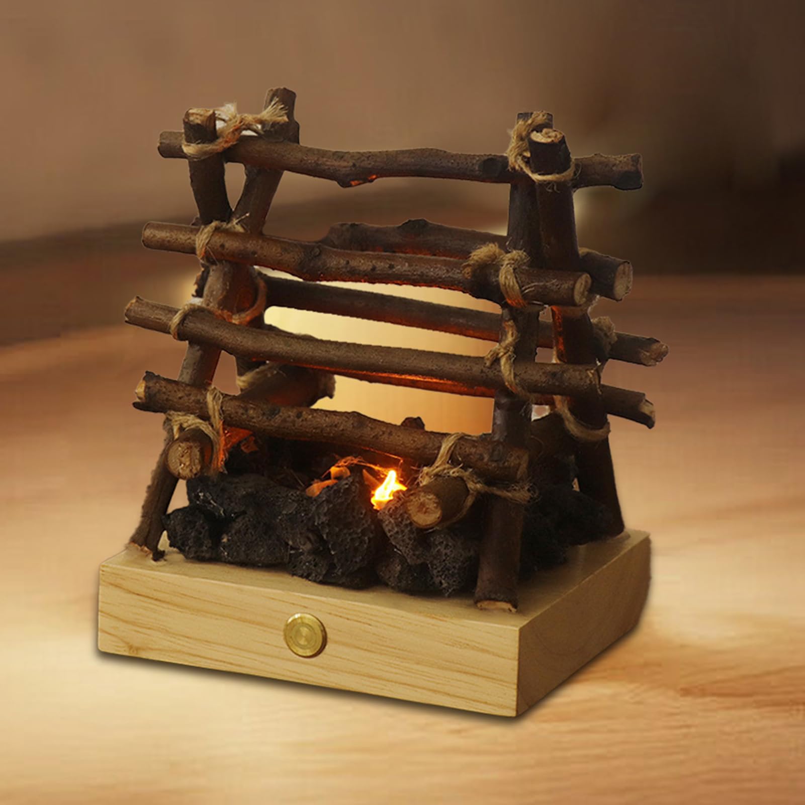 Finto braciere – Lampada a falò ricaricabile tramite USB, 3 modalità regolabili, decorazioni per Halloween, Natale, festival, 3D, lampada a legna da ardere per bar e casa