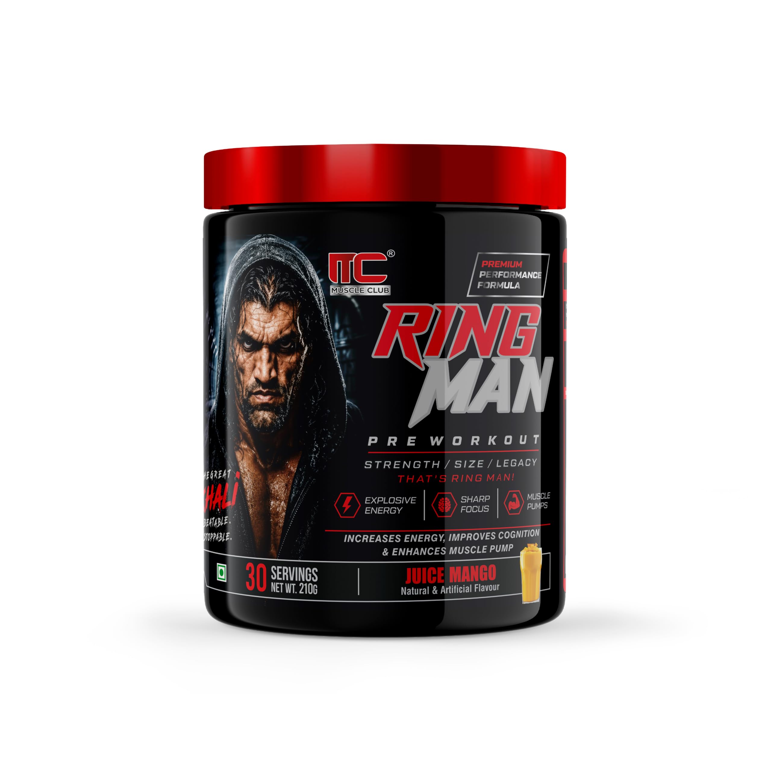 Muscle Club Ring Man Pre Workout Orange Flavour | AMP Powered | By The Great Khali | High Stim Pre workout with 2000mg Beta-Alanine & 200mg Caffeine | Energy & Focus Booster — Amazon image 16