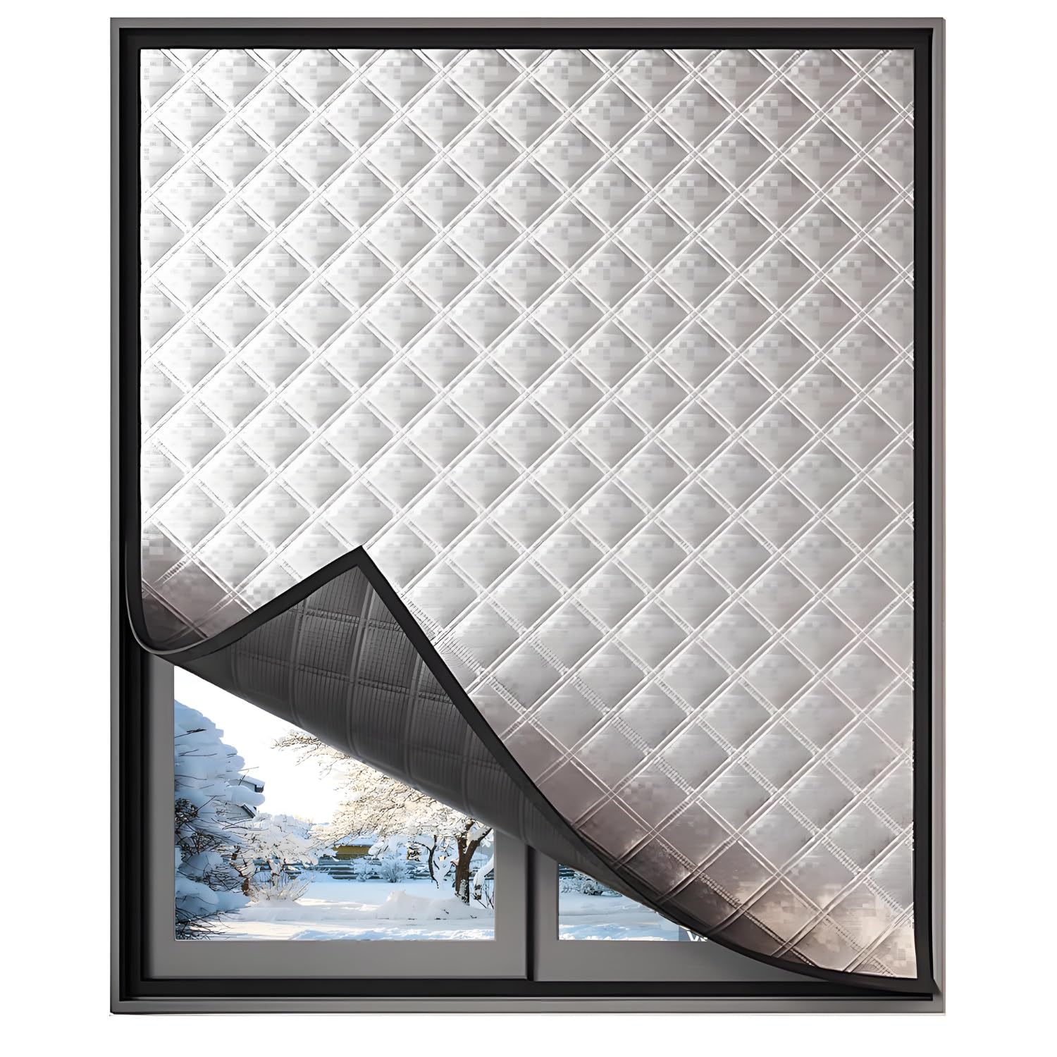 Cortinas para Ventanas Aislante Térmico, Cortina Magnética De Protección Térmica para Ventanas Dormitorio, Película Aislante para Ventanas Adhesivo(120cmx150cm)