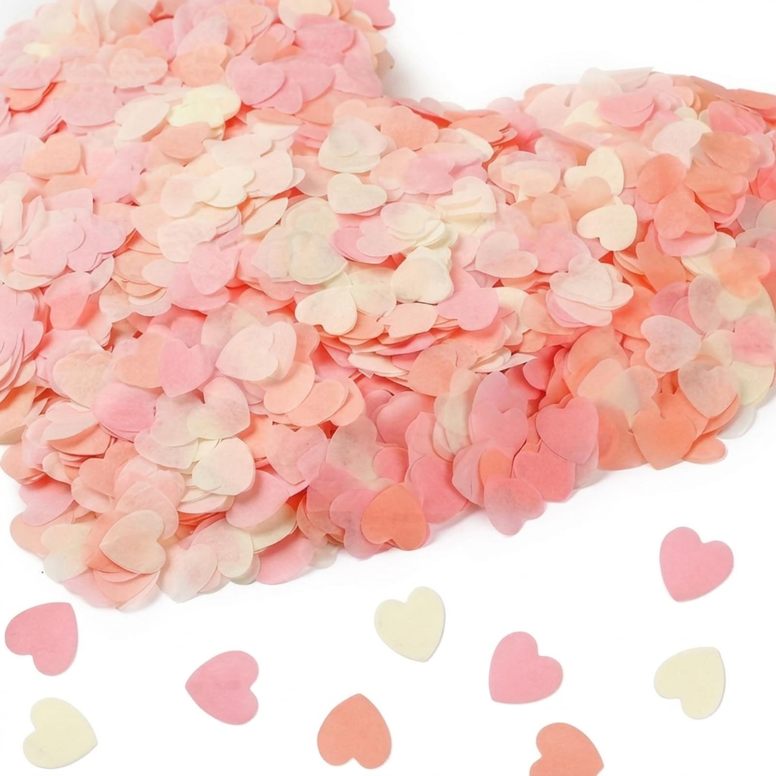 Biodegradable Confetti, Biodegradable Wedding Confetti, White Confetti for Wedding Table Decorations, Romantic Event Decor, 2.5cm Heart Shape Confetti