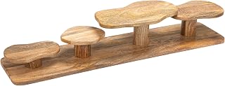 Creative Co-Op Mango Wood Serving Board with 4 Organic Pedestals, Natural