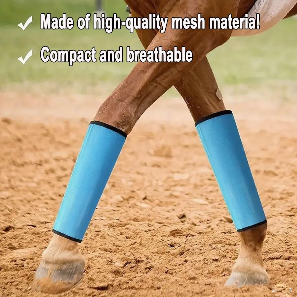 Horse Mesh Fly Boots, Fly Leg Wraps for Horses Set of 4, Pony Fly Boots Horse Care Boots, Prevent Mosquito Bites, Breathable Mesh(red)
