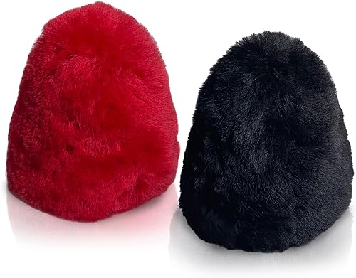 Miniatura 1 de JOUNJIP Juego de funda de búfer de lana doble roja y negra, 100% lana de cordero para pulidora de zapatos, fundas de repuesto, para máquinas