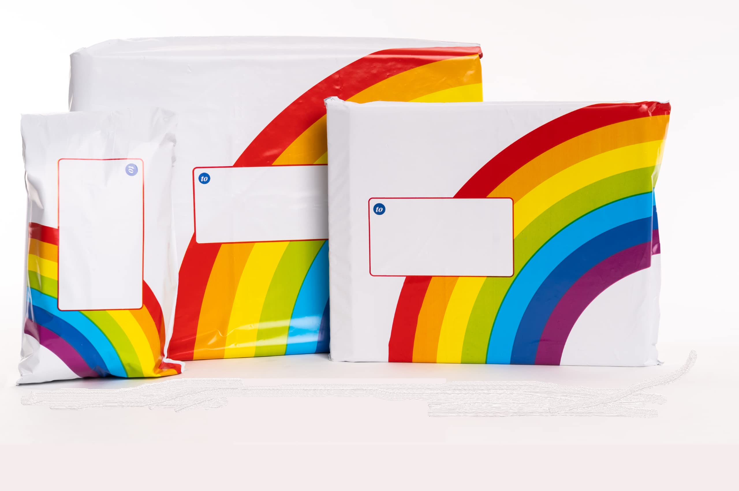 Printed Mailing Bags Rainbow Design (Rainbow 6" x 9", 500 Bags)