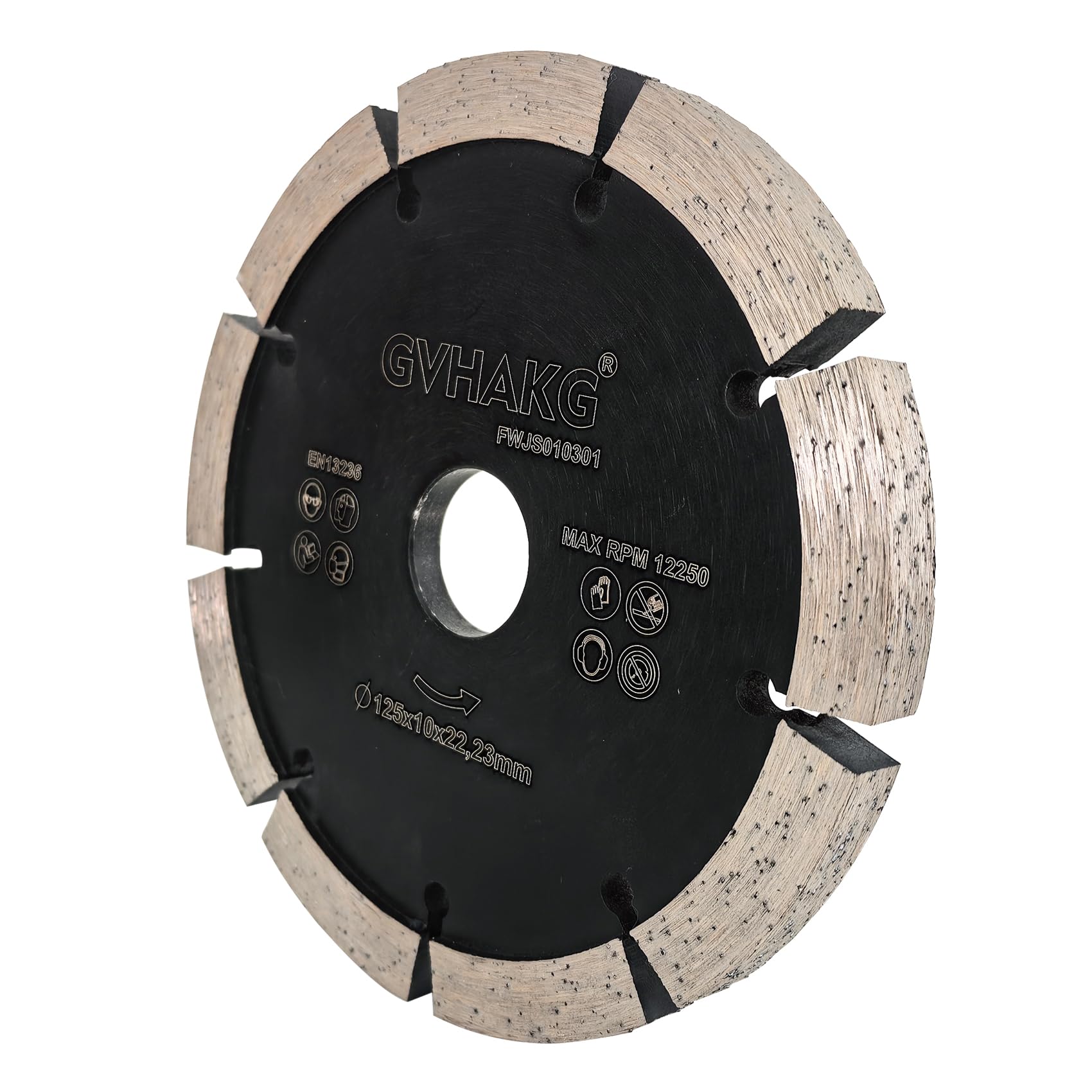 GVHAKG Diamant Frässcheibe 125 mm, 10 mm Fugenfräser (125 x 10 x22,23 mm) | Diamantfräser Für Beton Mörtel Ziegel Mauerwerk und Putz