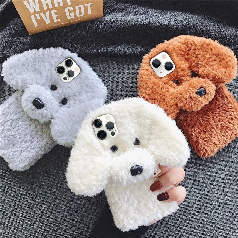 Amazon.com: Losin Compatible with iPhone 15 Pro Max Case Cute Plush Furry Dog  Phone Case for Women Girls Girly 3D Cartoon Kawaii Case Soft TPU Shockproof  Protective Cover, Brown : Cell Phones