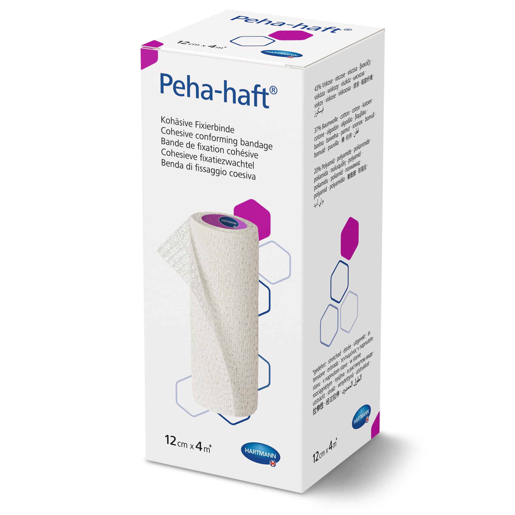 HARTMANN9324452 Peha-haft Cohesive Elastic Fixation Bandage 12 cm x 4 m