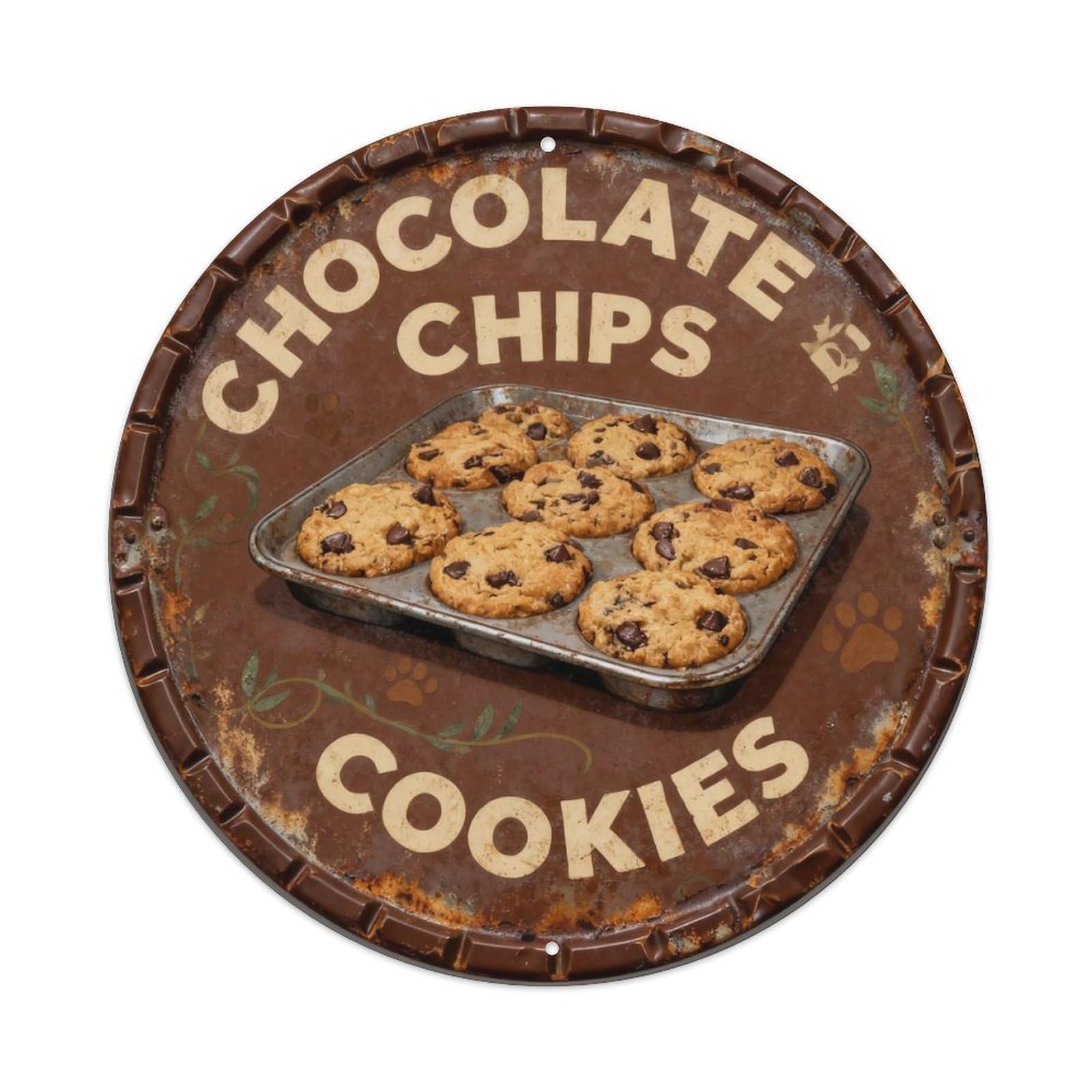 Chocolate Chips Cookies Metal Tin Sign Plaque