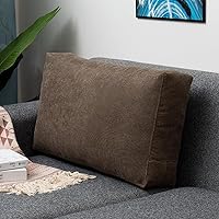 Vista 12 de YURRO Cojín de apoyo lumbar rectangular grande, almohada de lectura suave para sofá y cama, almohada de respaldo desmontable con cremallera oculta