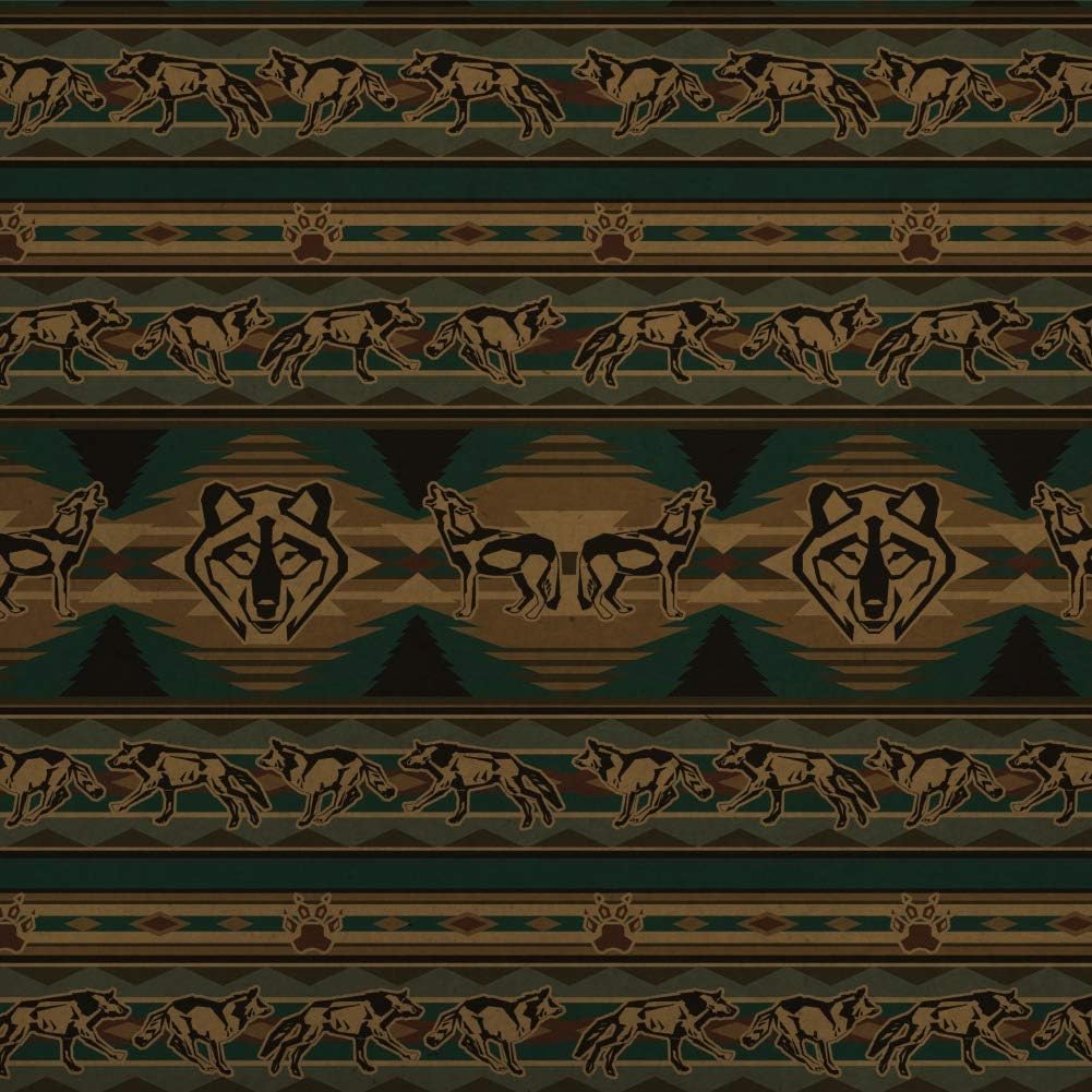 GRAPHICS & MORE Native American Southwest Wolf Wolves Pattern Premium Kraft Roll Gift Wrap Wrapping Paper