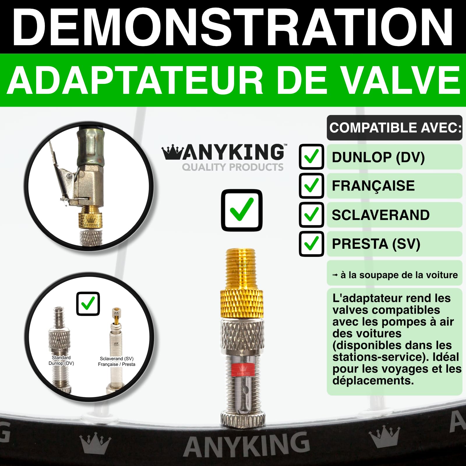 DUNLOP Jeu D’adaptateurs De Valves Pour Bicyclette, 14 Pièces – MSKA