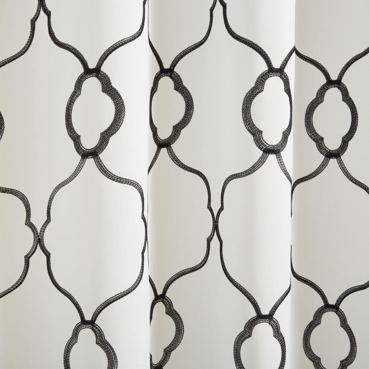 Winter Black Polyester Blackout Grommet Curtain Panels