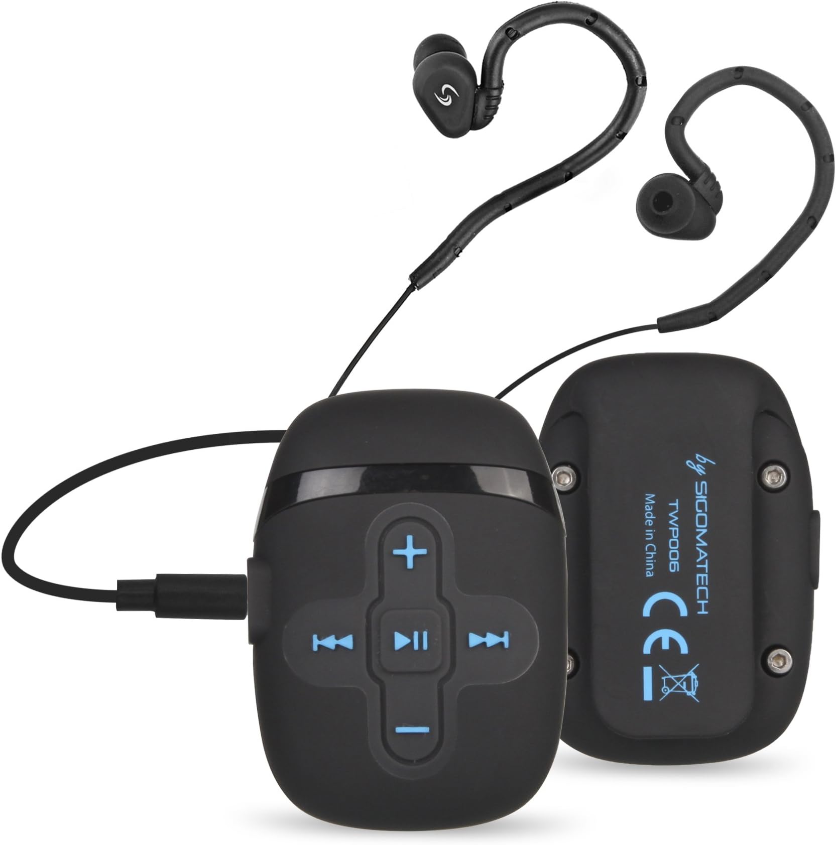 Sigomatech 8GB swimming mp3 player with flexible Waterproof Headphones swimbuds, with Shuffle feature