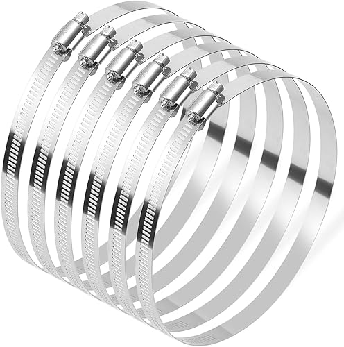 Miniatura 8 de Selizo 12 abrazaderas de manguera, abrazadera de manguera de 4 pulgadas, abrazaderas de manguera de acero inoxidable 304, abrazadera de conducto,