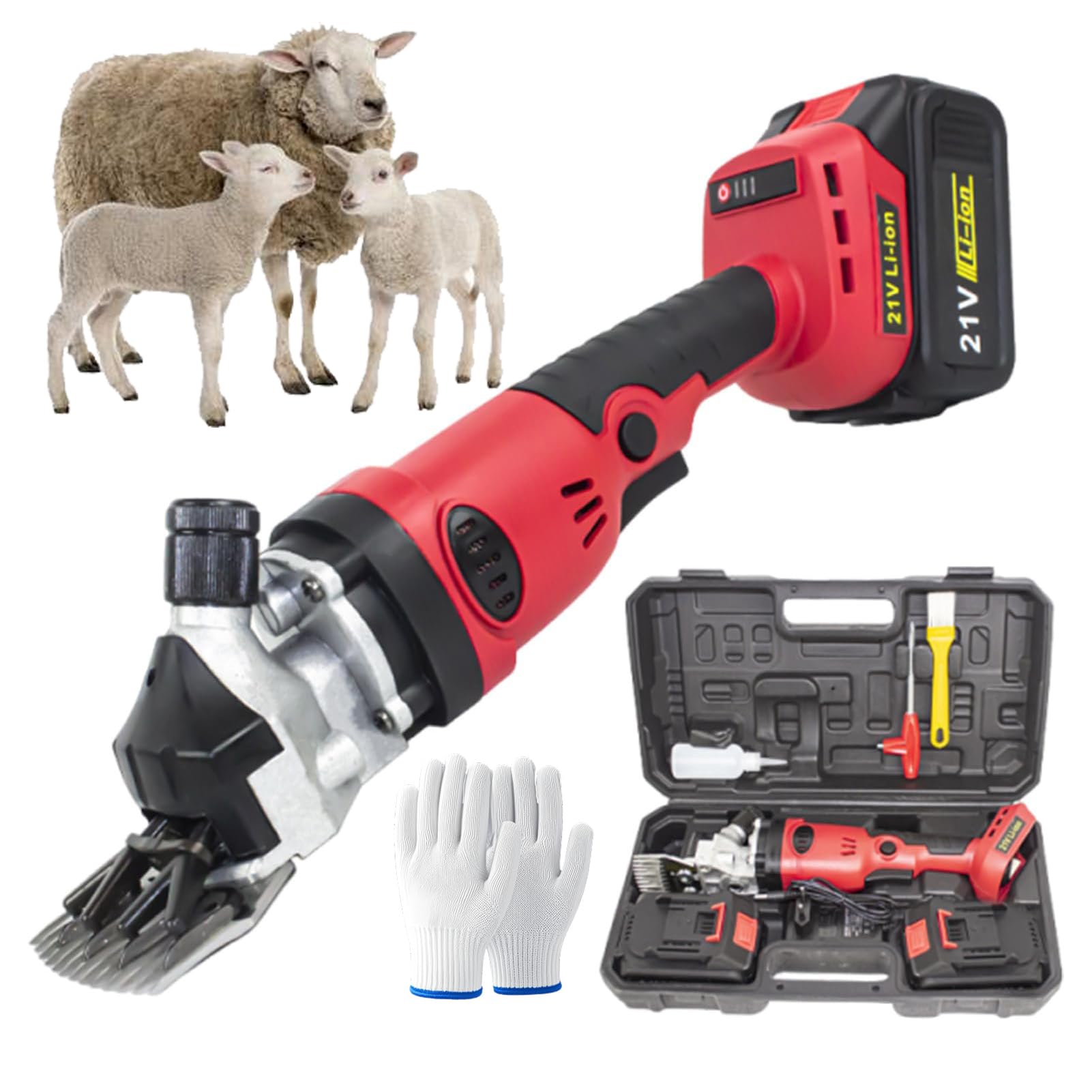 Tosatrice Senza Fili Per Pecore Tosatrice Elettrica Con 2 Batterie Da 4000mah Lama Dritta A 13 Denti Kit Di Toelettatura Per Pecore Bovini E Altri Animali Da Fattoria E Da Compagnia 1 battery