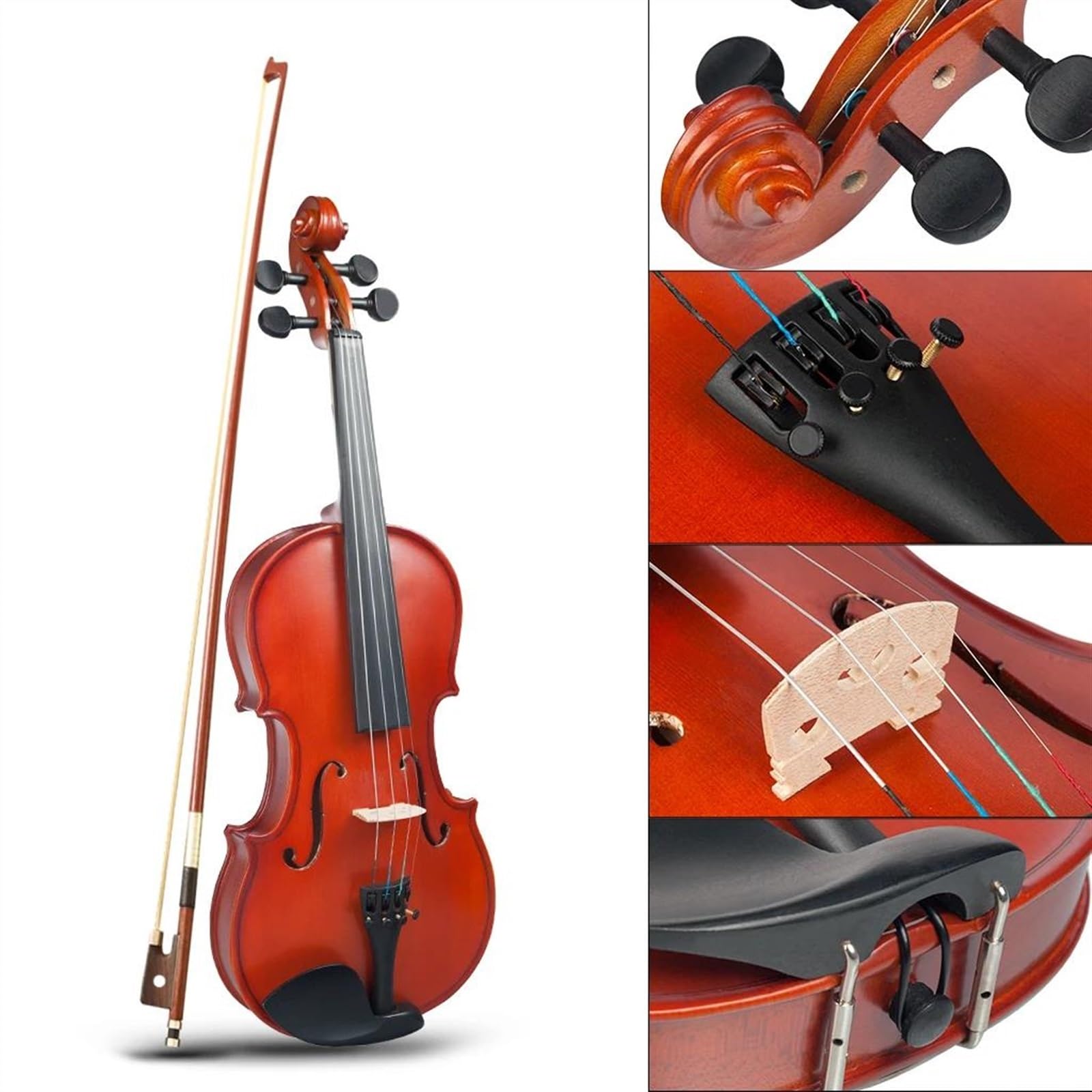 Violine 1/2 Natürliche Farbe Ahorn Holz Akustische Violine Mit Fall Brücke Bogen Saiten Musik Instrumente