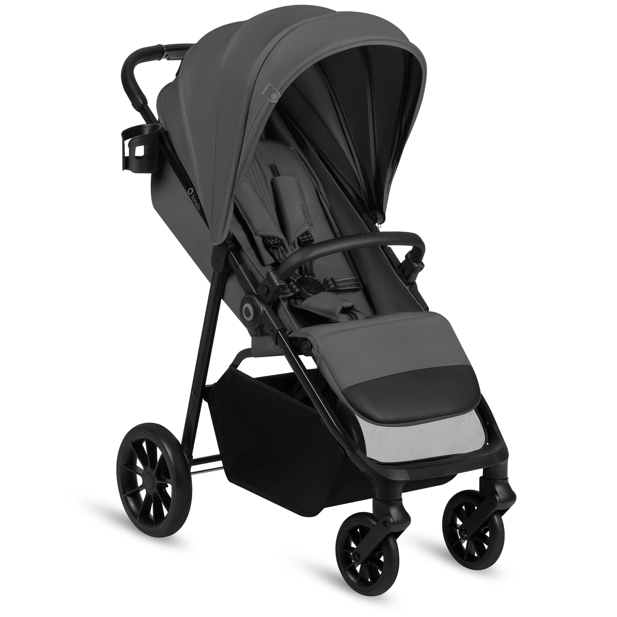 Lionelo Silla de Paseo Ligera Emerald hasta 22 kg de 6 m a 4 años Ruedas giratorias EVA 360° Plegado con una Sola Mano, Respaldo Ajustable Capota Impermeable UPF50+ Cesta grande
