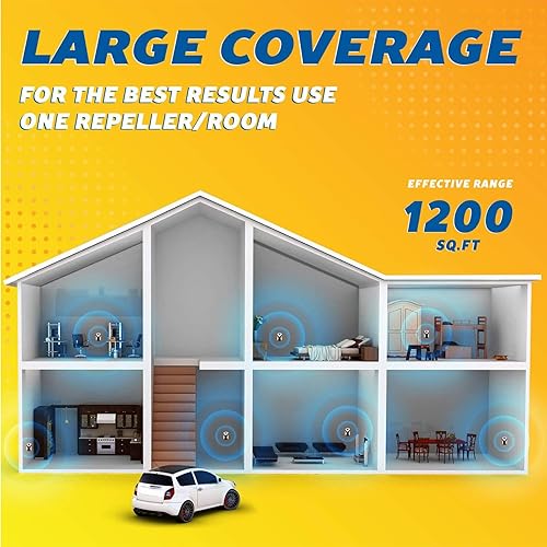 Miniatura 6 de Essen Guard Repelente ultrasónico de plagas, control electrónico de plagas para casa, repelente de plagas para uso en interiores, ratas, cucarachas,