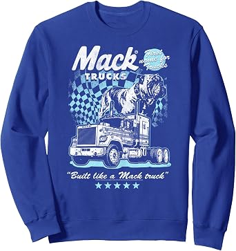 Mack Trucks Distressed Checkered Flag Racing Trucker Sweatshirt