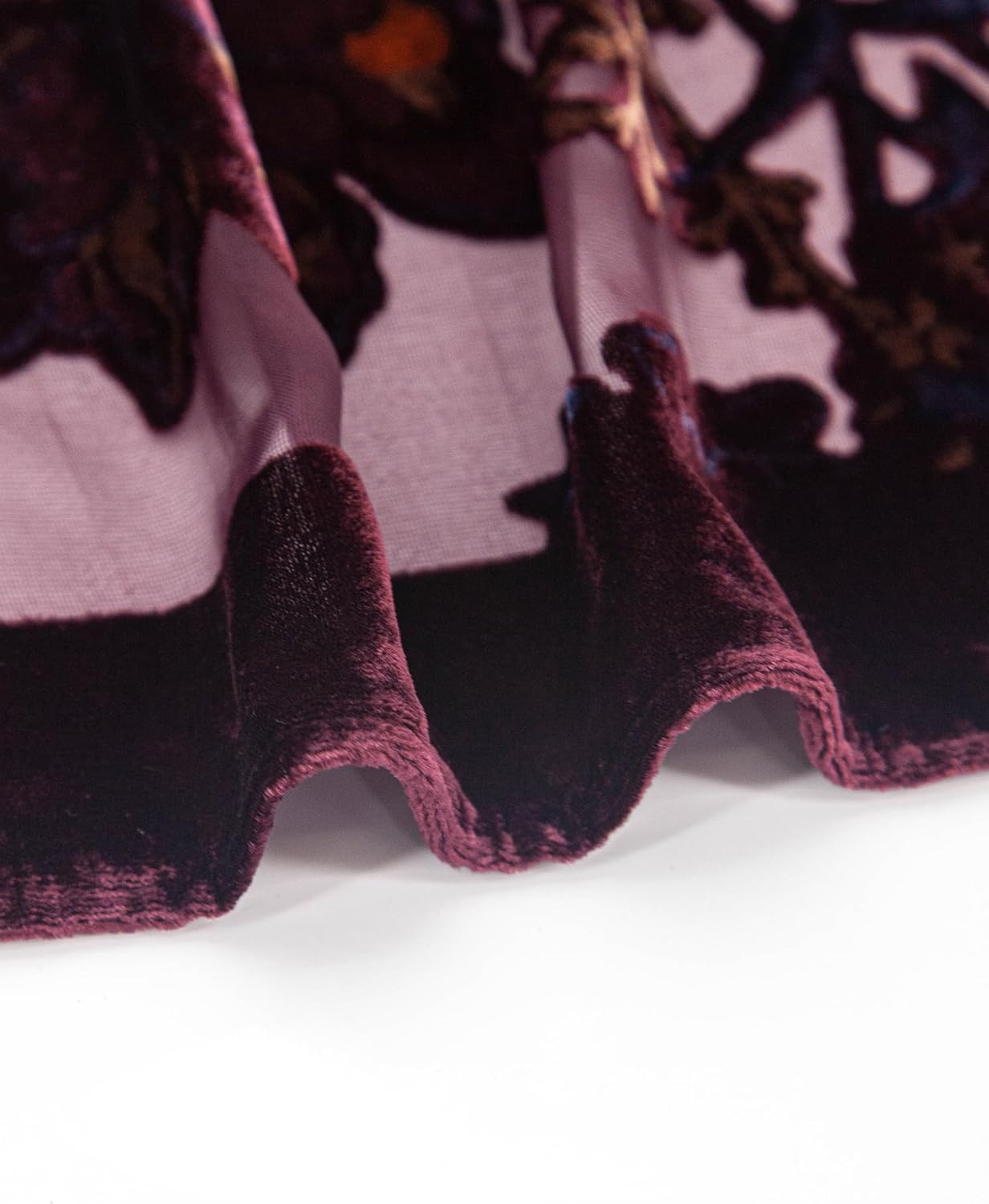 Burnout Velvet Kimono for Women Long Cardigan Cover Up Open Front Blazer - Image 5