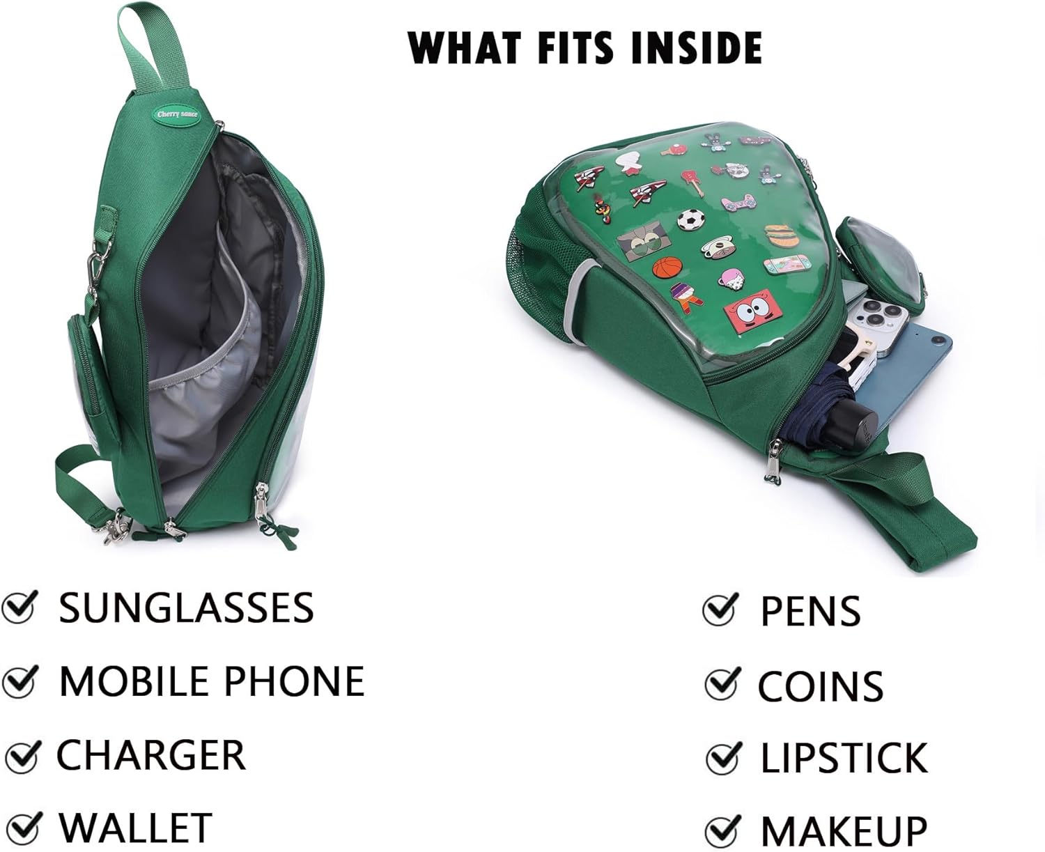 CHERRY SAUCE Oxford Ita Bag Kawaii Pin Display Chest Pack Single Shoulder Bag Sport Backpack Hiking Daypack - Image 5