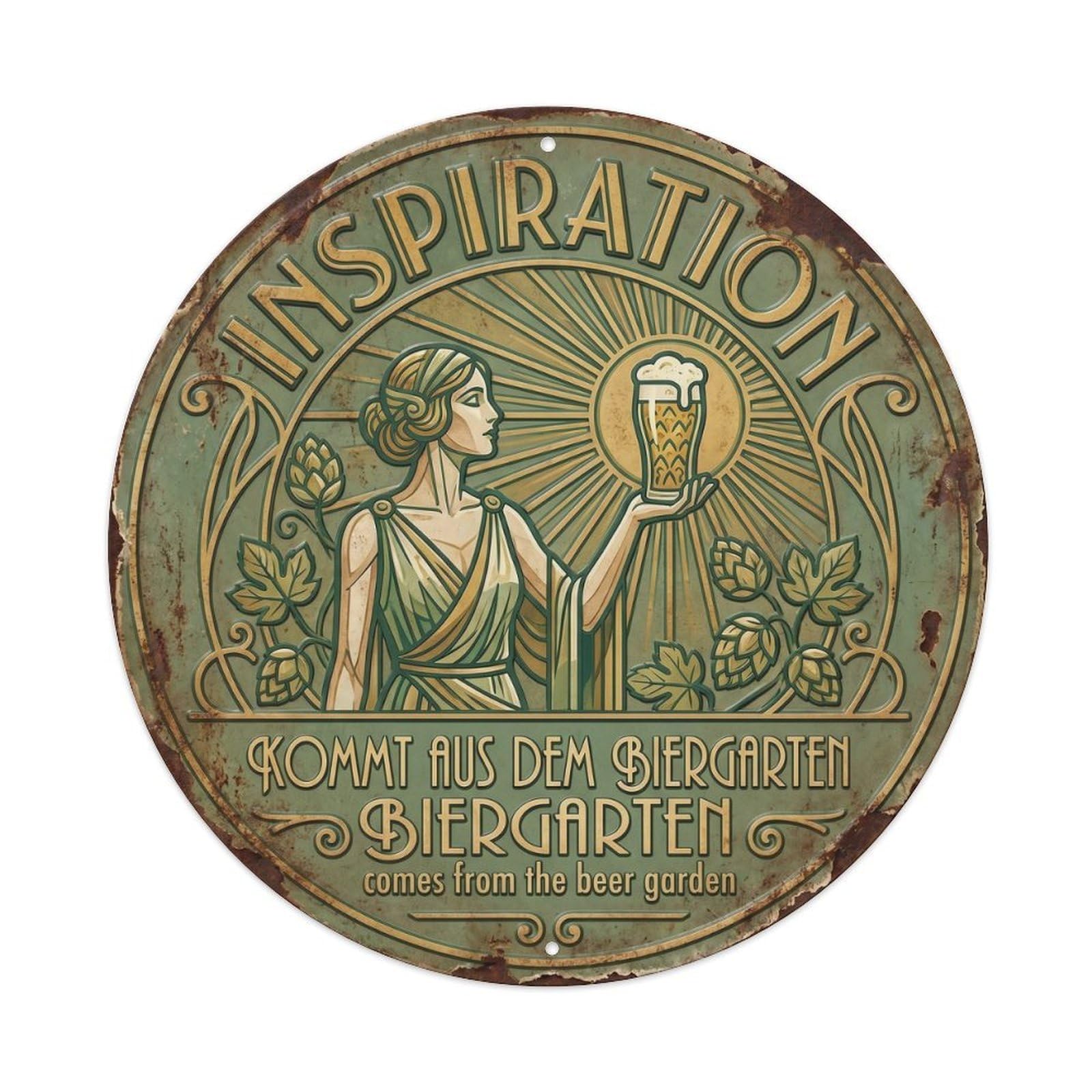 Vintage Bar Style Inspiration Humorous Gathering Inspiration Metal Tin Sign Plaque Wall Decor for Cafe, Club, Garden Round Metal Poster 8x8Inch