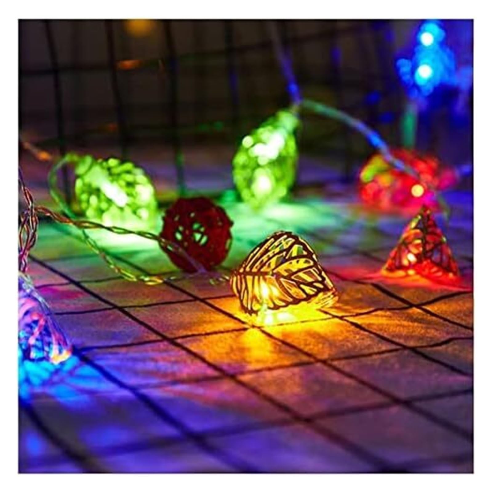 JFGCTYHXY String Lights, Wrought Iron Fairy Lights|Battery Operated LED Decor for Wedding Christmas Birthday Holiday(Gold,9.8FT(20LED))