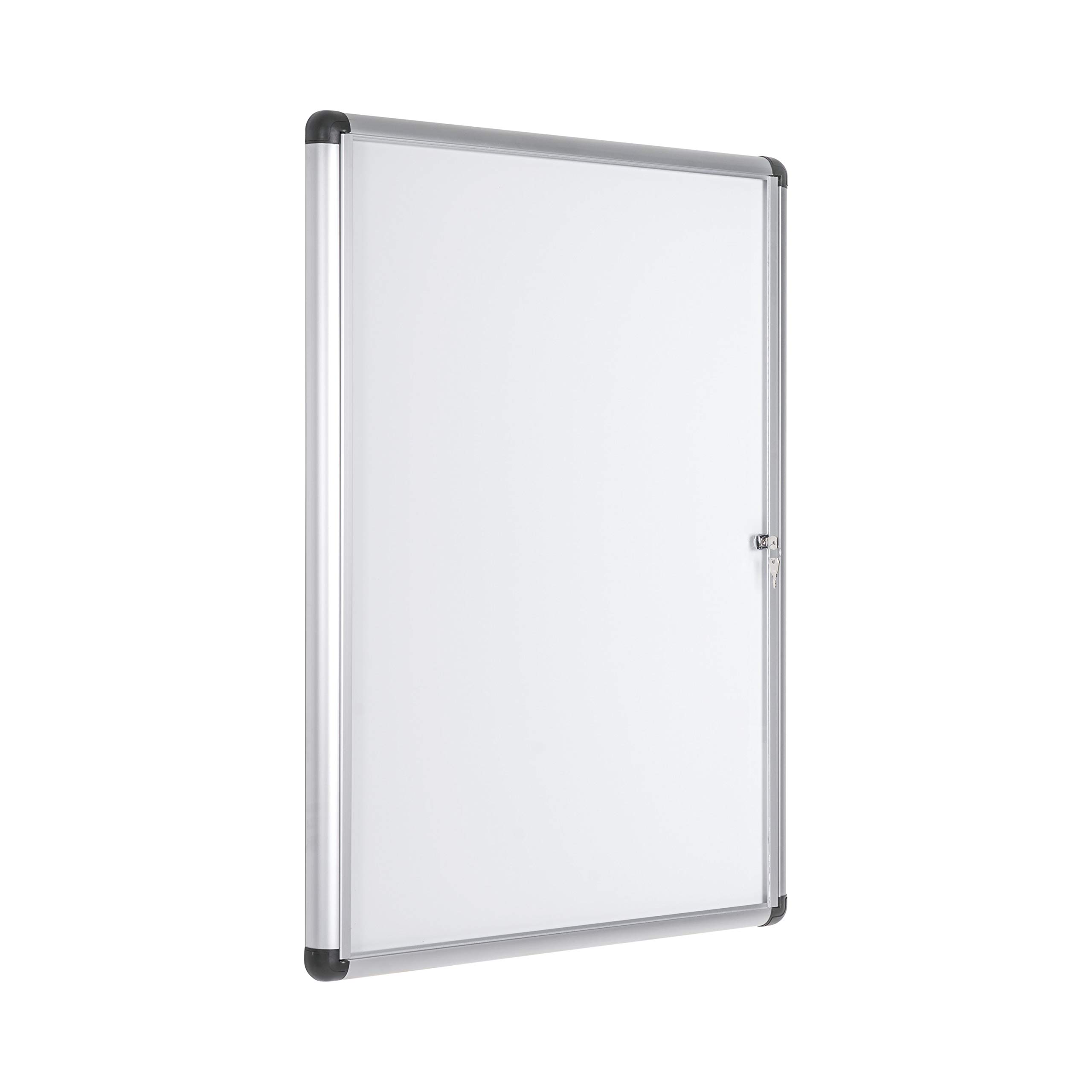 Bi-Office Boletín Enclore Extra, Superficie magnética en acero lacado, Tablón de anuncios con puerta con bisagras para interiores en aluminio, 723 x 984 mm - 9xA4