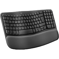Logitech Wave Keys tastiera wireless ergonomica - Grafite, Layout Tedesco QWERTZ