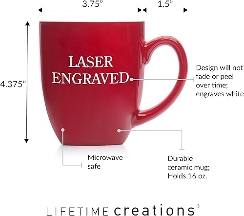 Miniatura 4 de Taza de café personalizada con grabado "Create Your Own Coffee" (rojo) – Taza de café grande personalizada, taza de gran tamaño personalizada con