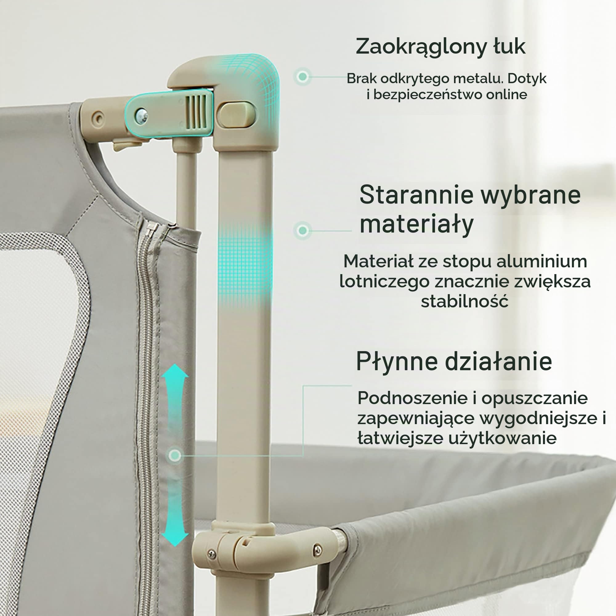 Sofa dla niemowląt,3 w 1 składane przenośne łóżeczko,oddychające i widoczne okno siatkowe,miękka zmywalna podszewka i wytrzymały stop aluminium,Łatwy w montażu stacjonarny śpiący Cradle Co,łóżko w