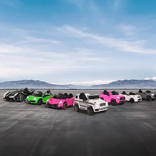 Miniatura 9 de TEOAYEAH Auto de paseo con licencia de 12 V 7 Ah para niños de 3 a 6 años, automóvil eléctrico con control remoto para padres, música inalámbrica,