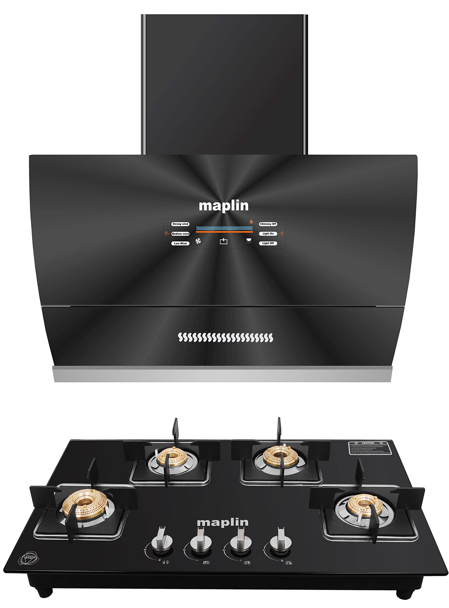 Buy lin Combo set of Voice Control Glass Kitchen Chimney in 90 cm