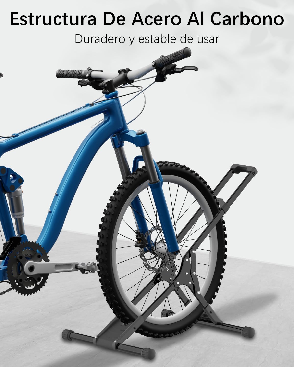 Soporte Bicicletas Suelo, Caballete Bicicleta Acero Soporte Bici Independiente 20''-29'' para Neumáticos Delanteros, para Garaje/Casa