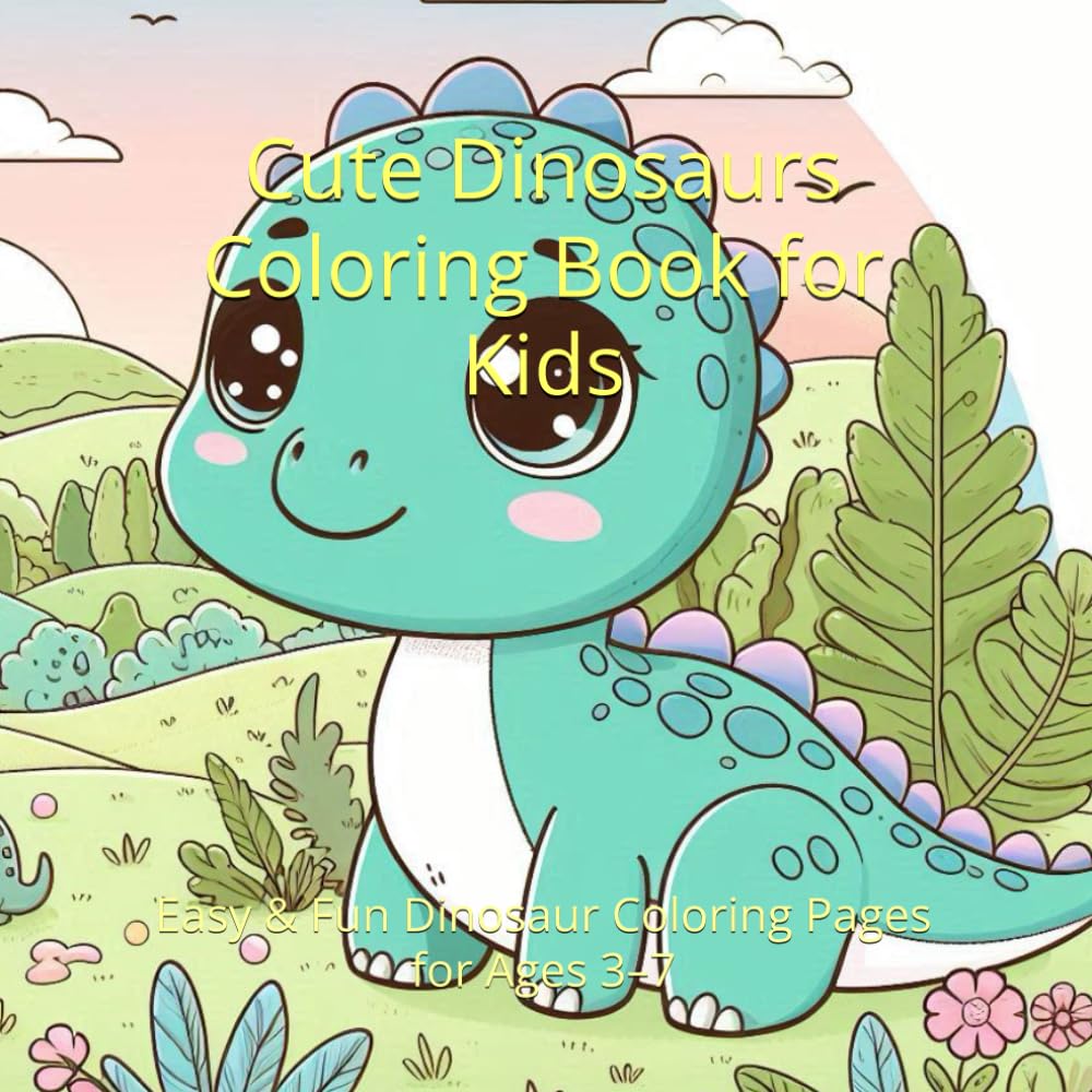 Cute Dinosaurs Coloring Book for Kids: Easy & Fun Dinosaur Coloring Pages for Ages 3–7