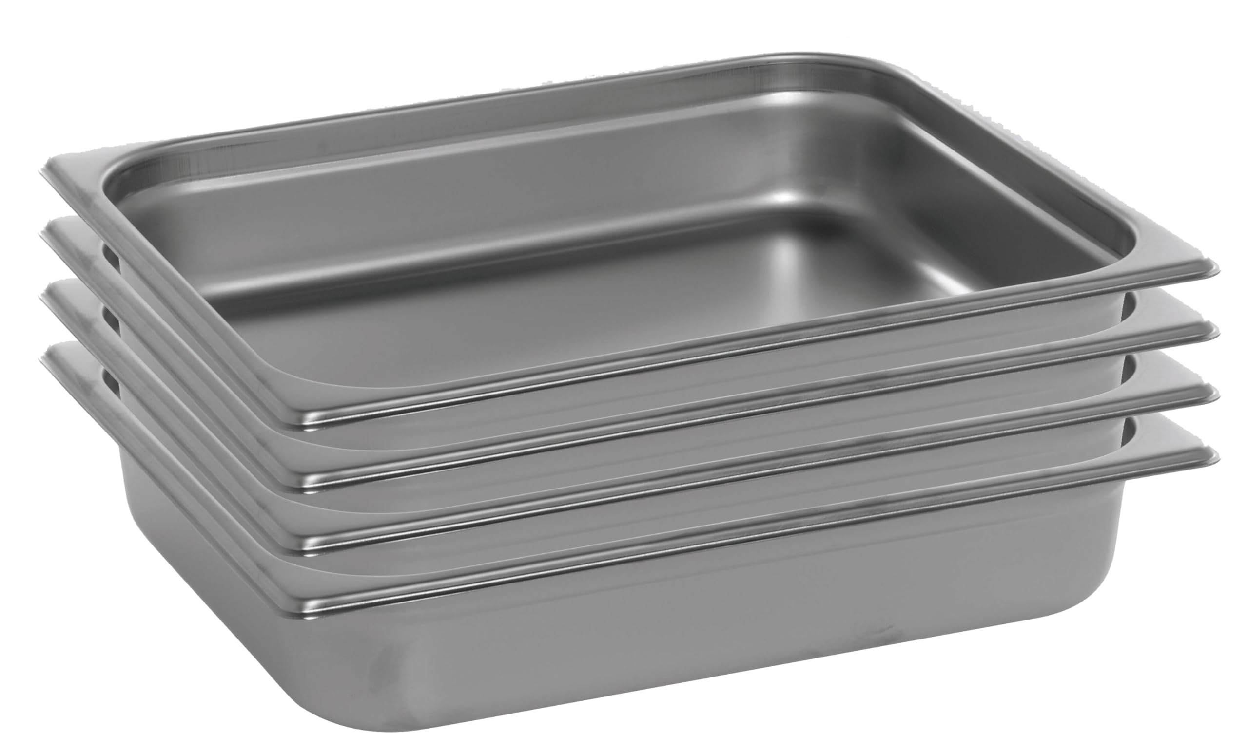 Half Size Stainless Steel Steam Table Pan by HUBERT – Stainless Steel, Pack of 4, Model 216705