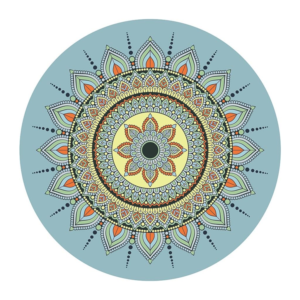 RajoNN Tappetino da Yoga Stampato Premium Tappetino da Meditazione Antiscivolo Mandala Tappetino da Meditazione Spesso 5 mm 55 * 55 Pollici per Pilates, Sport all'Aria Aperta