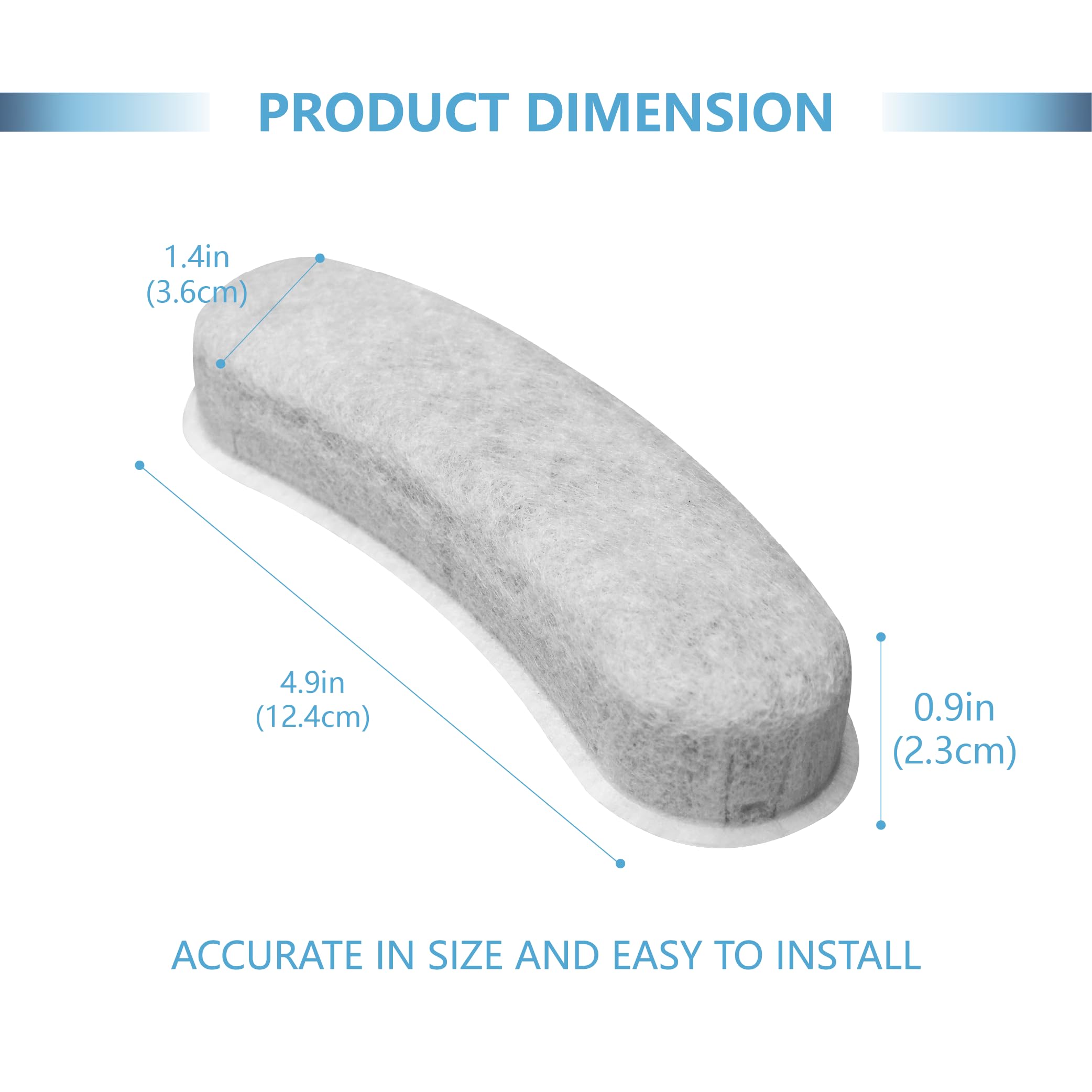 Filtros de repuesto de carbón para fuente de agua para gatos compatibles con la fuente de agua grande W600 de 5,811.7 g/6 L, dispensador automático de agua para perros (12 unidades)