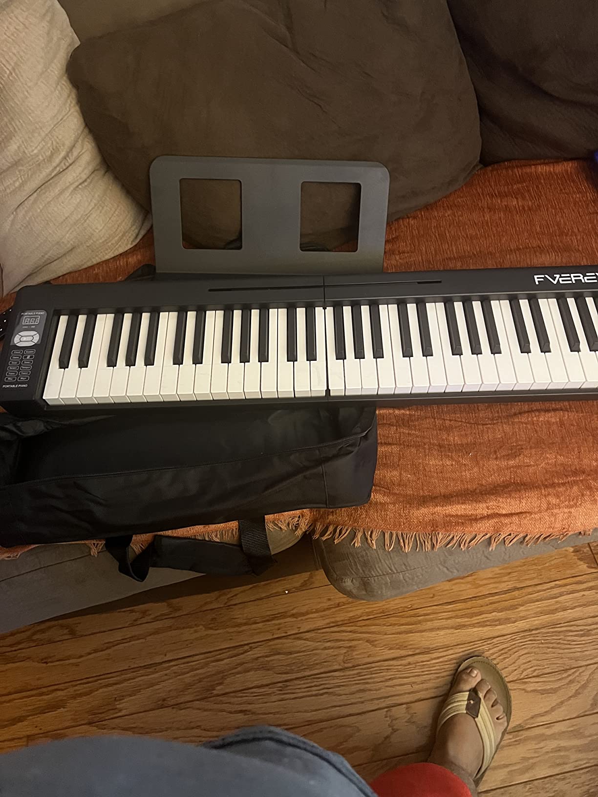 30/mo Finance FVEREY 61 Key Folding Piano Keyboard, Semi Weighted