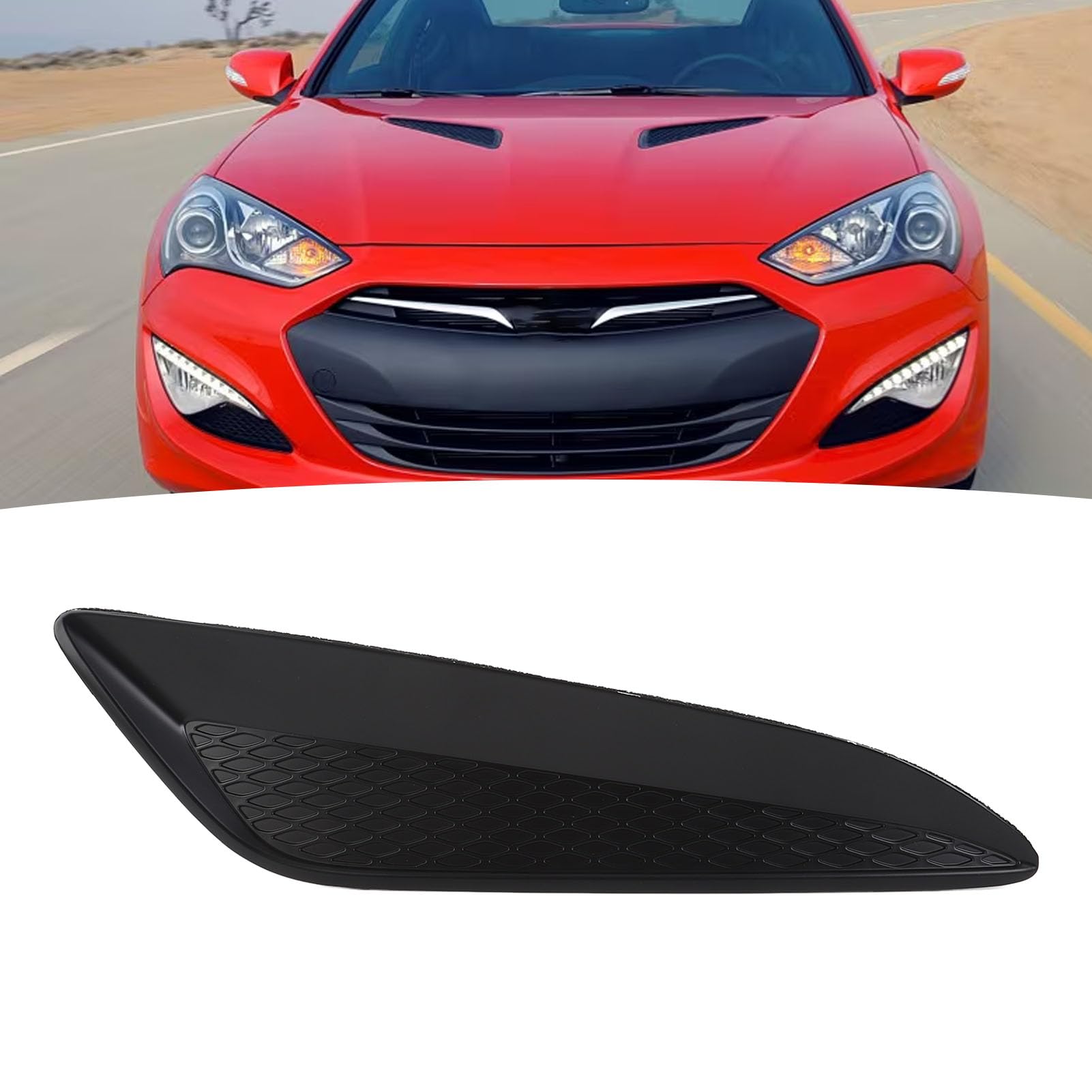 Bonnet Hood Garnish Vent Glossy Black Stylish Engine Cover for
