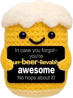 Funny Beer Gifts for Men, Handmade Character Keepsake, Unique Birthday Presents for Boyfriend Husband Dad, 'Un-beer-lievably Awesome' Quote Sign, Beer Lover Décor