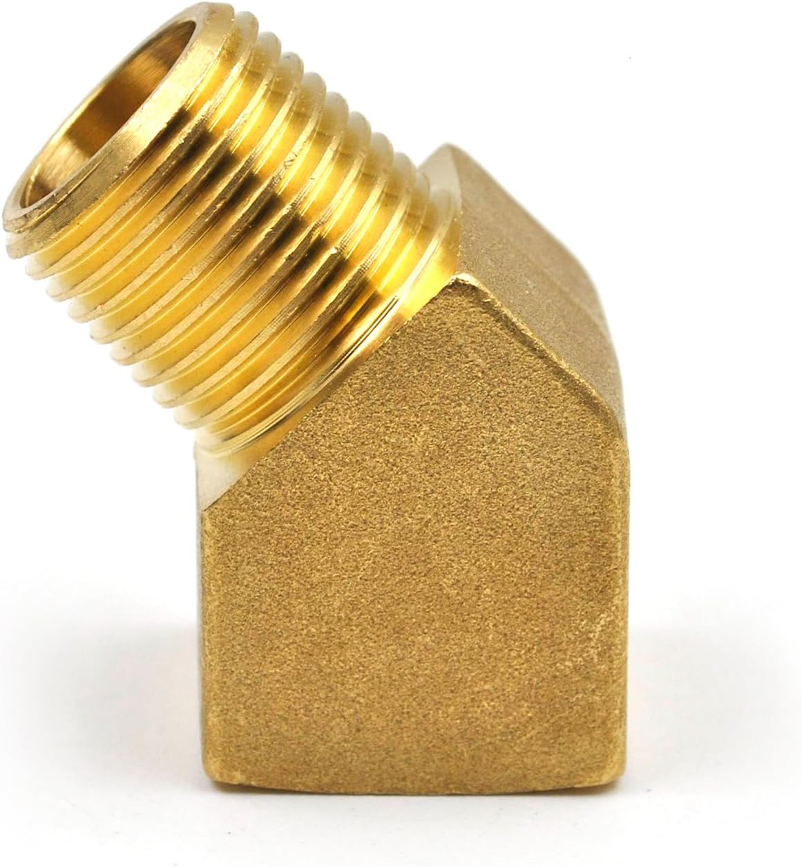 10 Pack Brass Pipe Fitting 45 Degree Street Elbow Fittings, 1/2" NPT Male x 1/2" NPT Female, with Sealing Tape