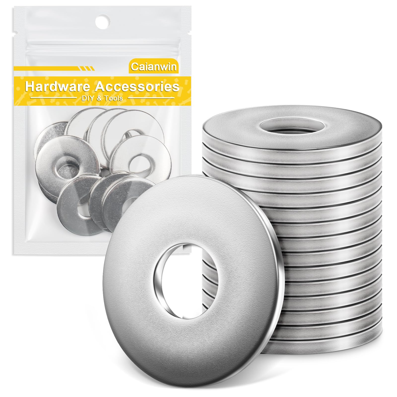 CaianwinM12 Washers 10Pcs, M12 x 37mm Penny Washers Stainless Steel Flat Washer for m12 Bolts Screws & Nuts