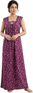 Fabimi Women's 100% Cotton Sleeveless Nighty - XL Long Nightgown | Breathable Summer Sleepwear & Maxi Loungewear (Chest 4... Price In India