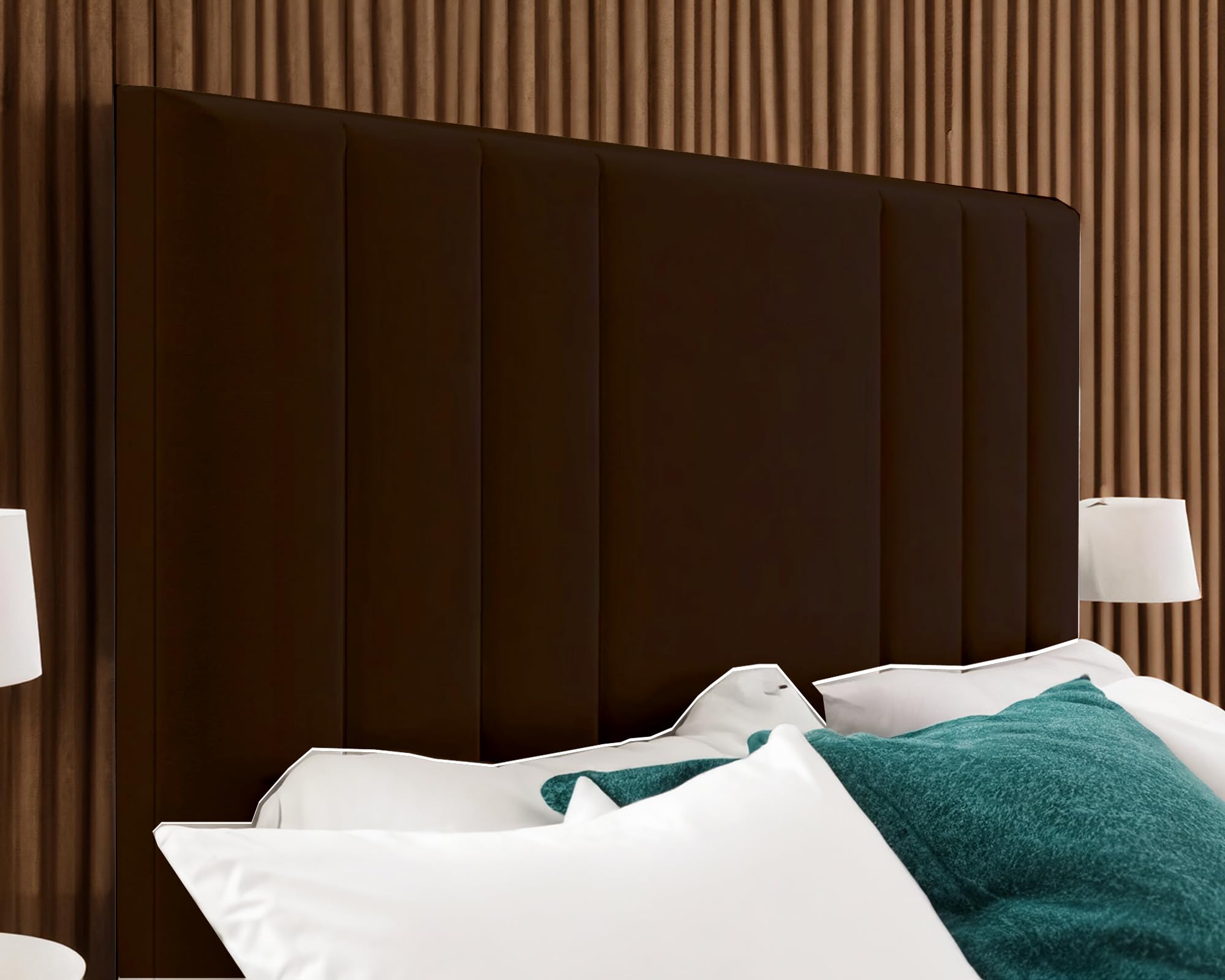 QUALITY RIO CHENILLE HEADBOARD - 2FT6, 3FT, 4FT, 4FT6, 5FT, 6FT SIZE HEADBOARD WITH 30" HEIGHT - BEAUTIFUL DESIGN DIVAN BED HEADBOARD (BROWN, 3FT SINGLE)