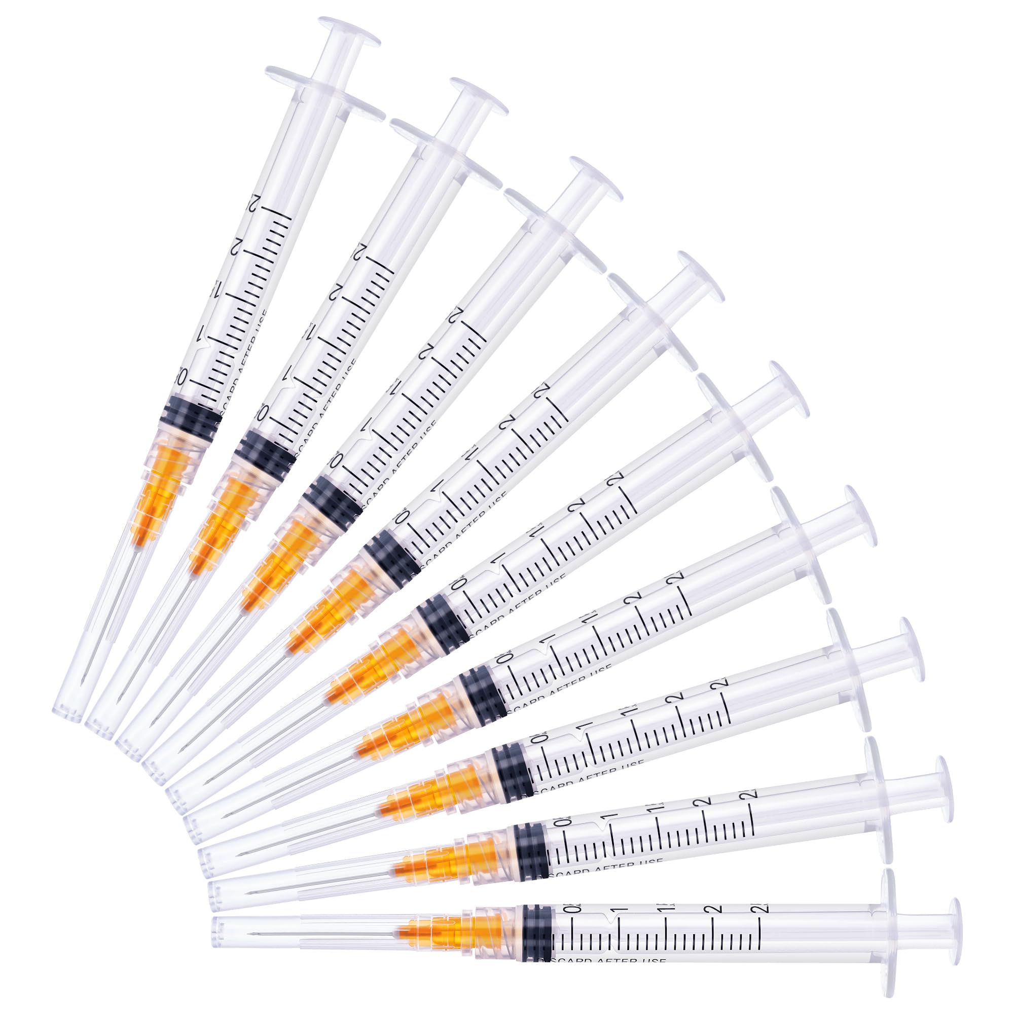 2.5ml Syringes with 25 Gauge 1 Inch Needles Luer Lock Disposable, 20 Pack