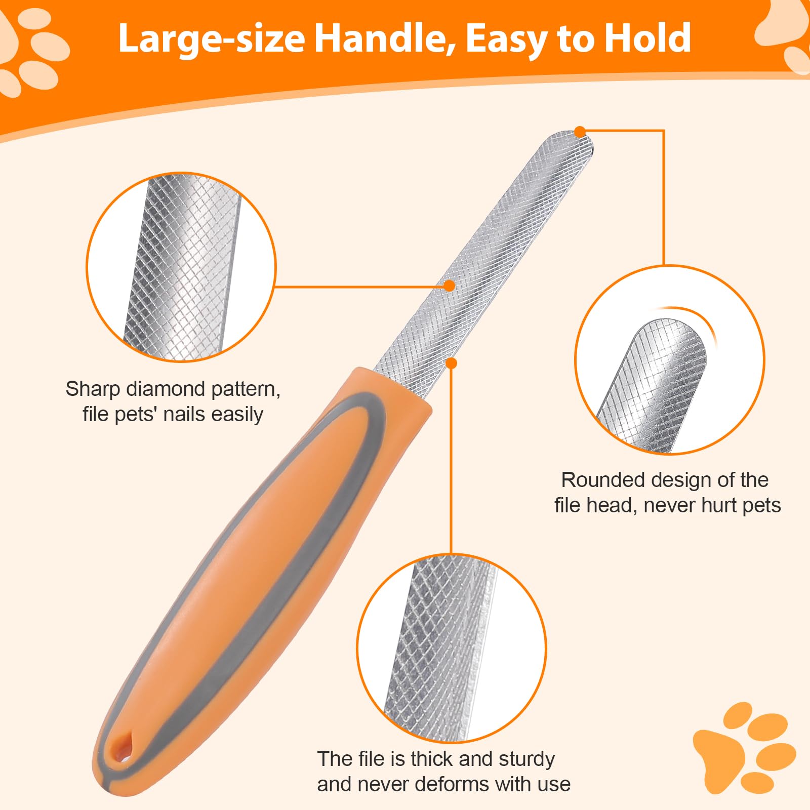 Dog Nail File, Pet Nail Filer for Smooth and Shape All Toenail Types, Polish Off Rough Edges, Remove Burs for Outdoor & Indoor Dog, Cat, Puppy, Kitten, Bird, Durable Metal Nail Grooming Tool - image 2