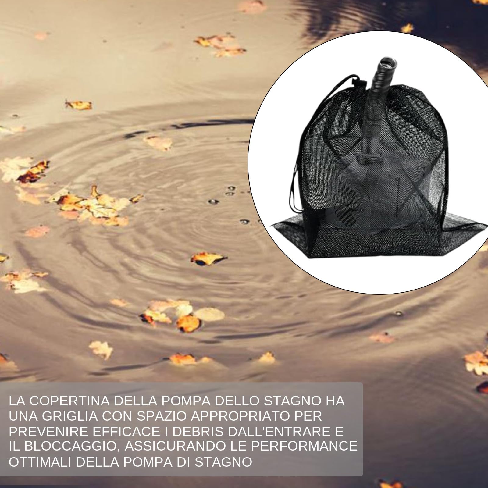 Sacca Filtro Pompa Acqua - Sacchetto Barriera Retinato Per Pompa Filtro Laghetto 2 Pezzi | Copertura Protettiva Elastica Impermeabile per Giardino