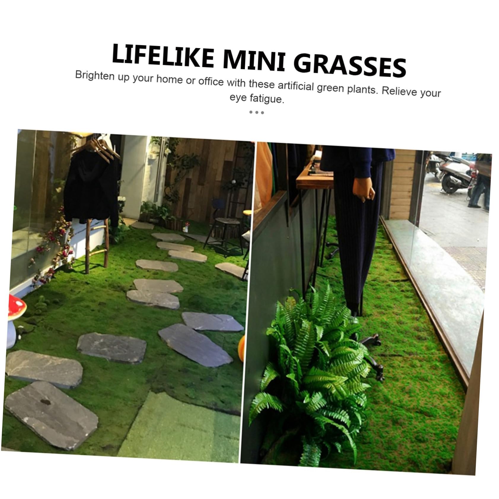 TOYANDONA Künstliches Moos Teppich Simulation aus Perlbaumwolle | Grüne Deko für Hochzeit und Themenraum, Leichte Montage, Weiche Struktur
